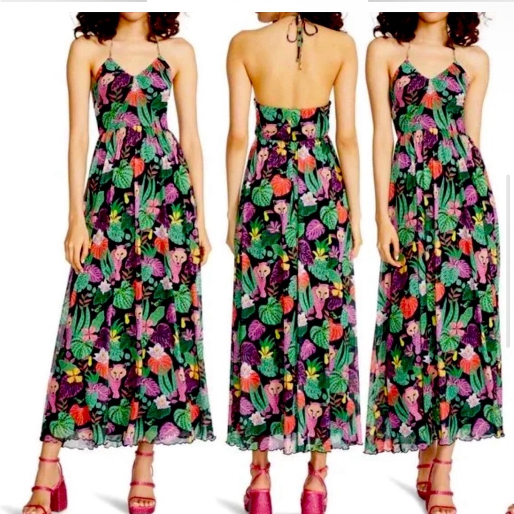 Betsy Johnson Jungle Print Halter Neck Dress XS